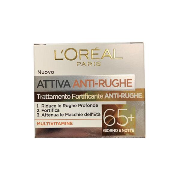 L'Oreal Paris Attiva Anti Rughe 65+ Trattamento Fortificante Giorno e Notte -50 ml